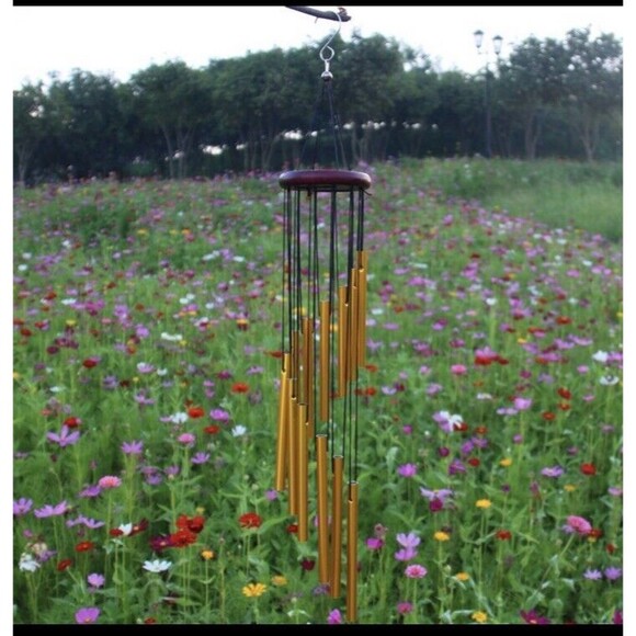 12 Tubes Wind Chimes Aluminum Tube + Pine  Metal Pipe Wind Chimes Bells Decor - Picture 2 of 4